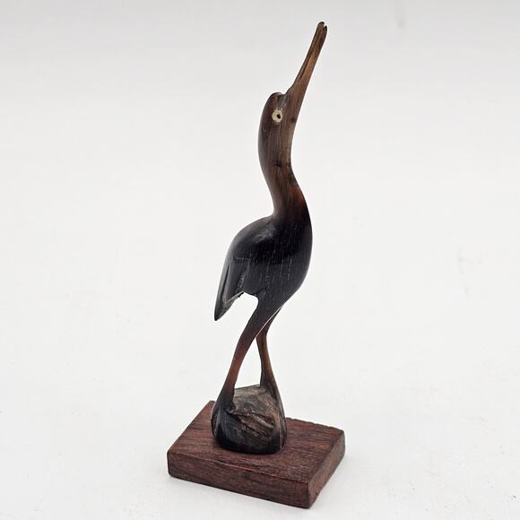 Small Handcrafted Horn Birds Statues - Crane and Songbirds Carvings - Picture 6 of 8